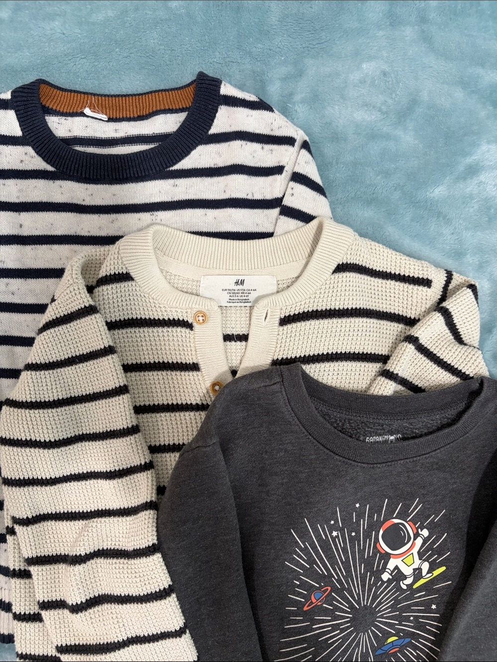 H&M Dark Gray Space Graphic Crewneck Sweatshirt - Kids
